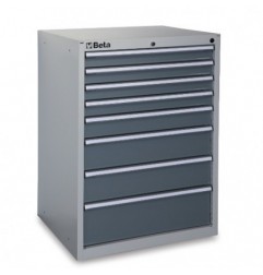 C35/8GM Cajonera fija industrial con 8 cajones, gris