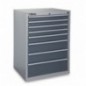 C35/8GM Cajonera fija industrial con 8 cajones, gris