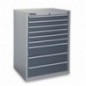 C35/9GM Cajonera fija industrial con 9 cajones, gris