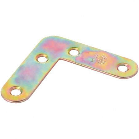 AMIG 1014  
 Escuadra plana 2  
 50 x 14 x 0,9 mm  
 Acero  
 Bicromatado