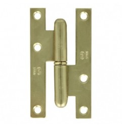AMIG 1023  
 Pernio 403  
 95 x 52 x 2 mm  
 Acero  
 Latonado barnizado - Derecha