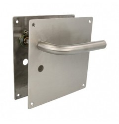 AMIG 10431  
 Manilla con placa 4CW  
 180 x 180 mm  
 Acero inoxidable 18/8  
 Mate