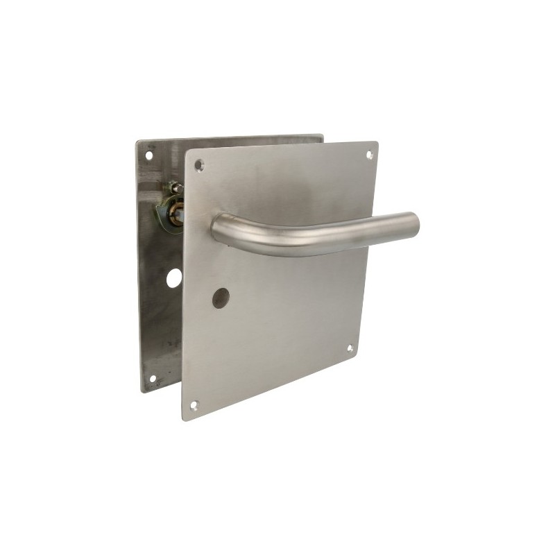 AMIG 10431  
 Manilla con placa 4CW  
 180 x 180 mm  
 Acero inoxidable 18/8  
 Mate