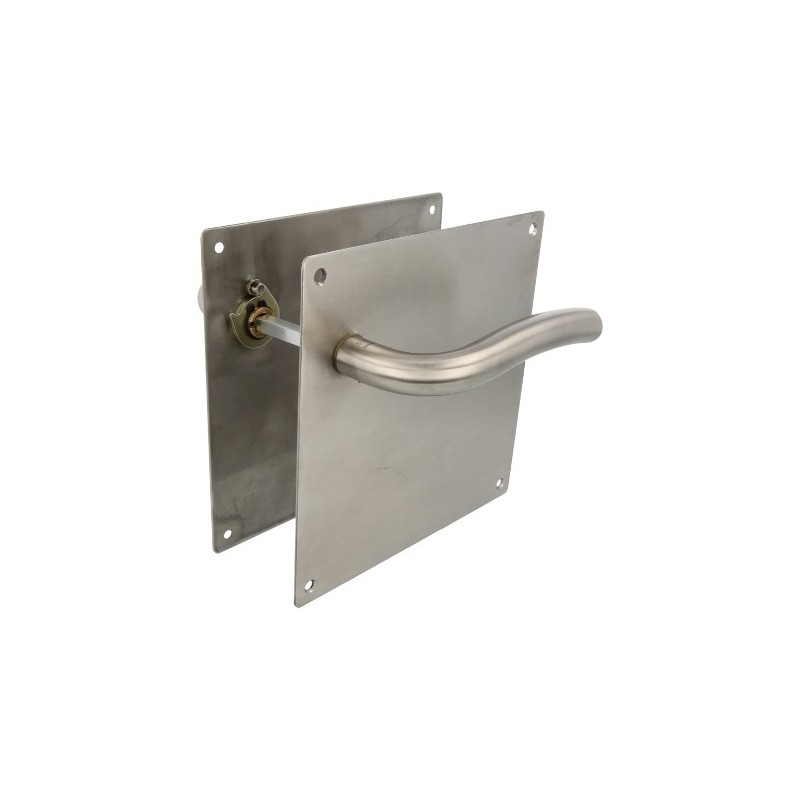 AMIG 10435  
 Manilla con placa 19C  
 180 x 180 mm  
 Acero inoxidable 18/8  
 Mate
