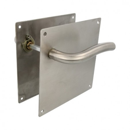 AMIG 10435  
 Manilla con placa 19C  
 180 x 180 mm  
 Acero inoxidable 18/8  
 Mate