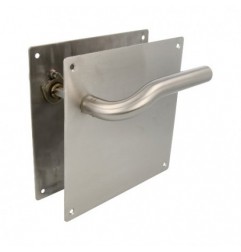 AMIG 10437  
 Manilla con placa 20C  
 180 x 180 mm  
 Acero inoxidable 18/8  
 Mate