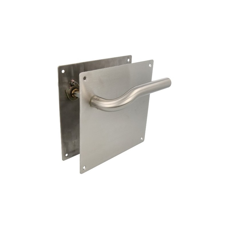 AMIG 10437  
 Manilla con placa 20C  
 180 x 180 mm  
 Acero inoxidable 18/8  
 Mate