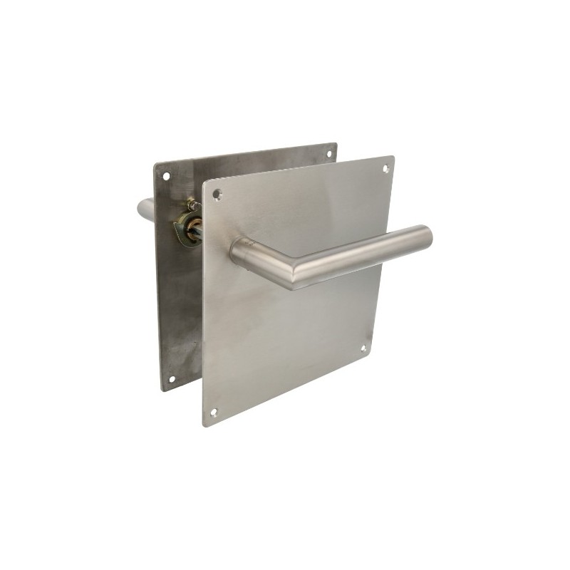 AMIG 10439  
 Manilla con placa 7C  
 180 x 180 mm  
 Acero inoxidable 18/8  
 Mate
