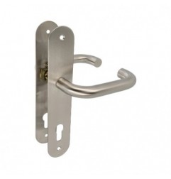 AMIG 10444  
 Manilla con placa 3LB  
 139 x Ø19 mm  
 Acero inoxidable 18/8  
 Mate