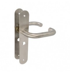 AMIG 10445  
 Manilla con placa 3LW  
 139 x Ø19 mm  
 Acero inoxidable 18/8  
 Mate