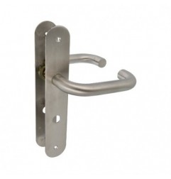 AMIG 10446  
 Manilla con placa 3LW  
 139 x Ø19 mm  
 Acero inoxidable 18/8  
 Mate