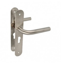 AMIG 10448  
 Manilla con placa 4LB  
 230 x 40 mm  
 Acero inoxidable 18/8  
 Mate