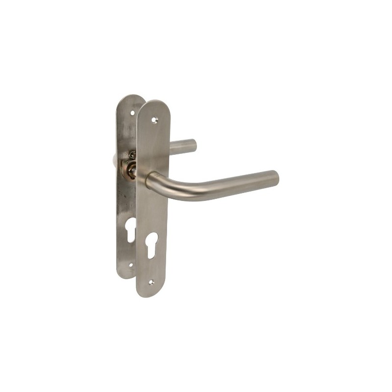 AMIG 10449  
 Manilla con placa 4LB  
 230 x 40 mm  
 Acero inoxidable 18/8  
 Mate