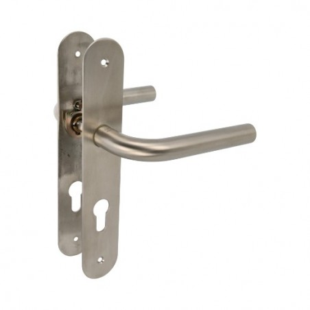 AMIG 10449  
 Manilla con placa 4LB  
 230 x 40 mm  
 Acero inoxidable 18/8  
 Mate
