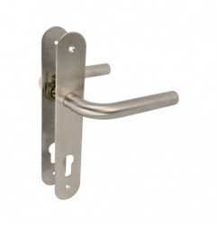 AMIG 10451  
 Manilla con placa 4LB  
 230 x 40 mm  
 Acero inoxidable 18/8  
 Mate