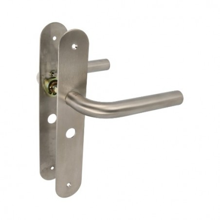 AMIG 10452  
 Manilla con placa 4LW  
 230 x 40 mm  
 Acero inoxidable 18/8  
 Mate