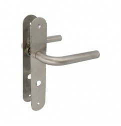 AMIG 10453  
 Manilla con placa 4LW  
 230 x 40 mm  
 Acero inoxidable 18/8  
 Mate