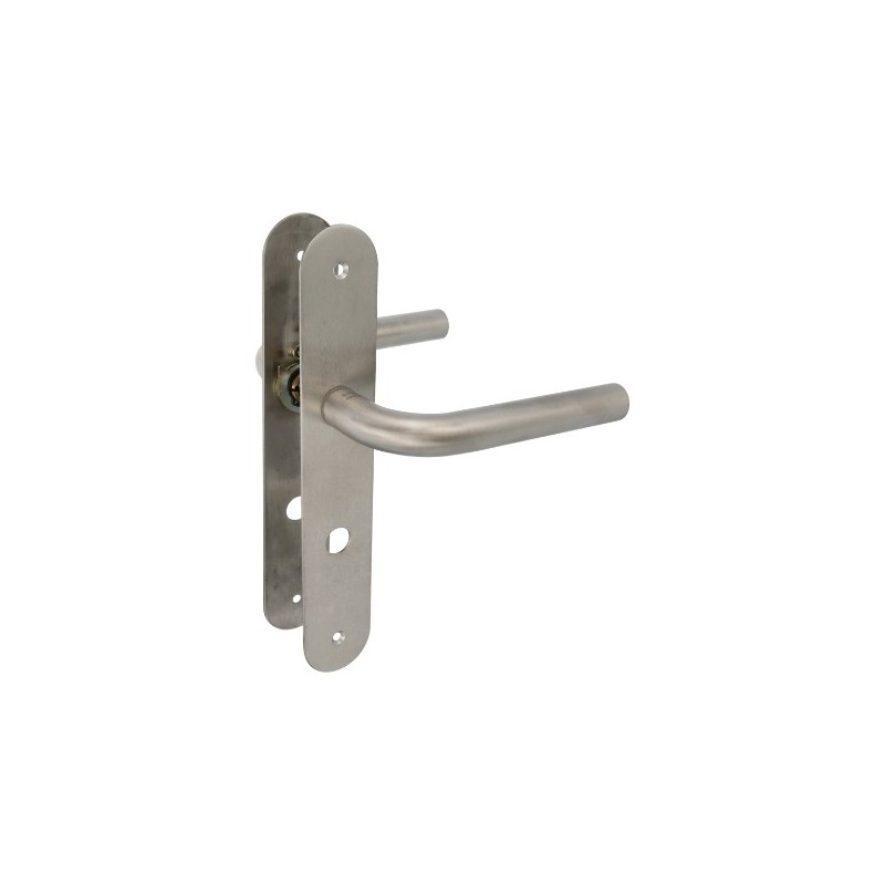 AMIG 10453  
 Manilla con placa 4LW  
 230 x 40 mm  
 Acero inoxidable 18/8  
 Mate