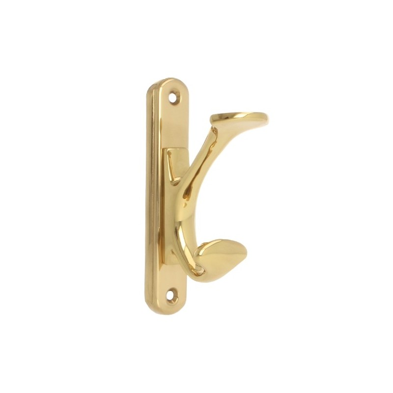 AMIG 10671  
 Colgador de pared doble 52  
 137 x 29 mm  
 Latón  
 Pulido