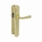 AMIG 10780  
 Manilla con placa 252  
 250 x 40 mm  
 Acero  
 Latonado barnizado