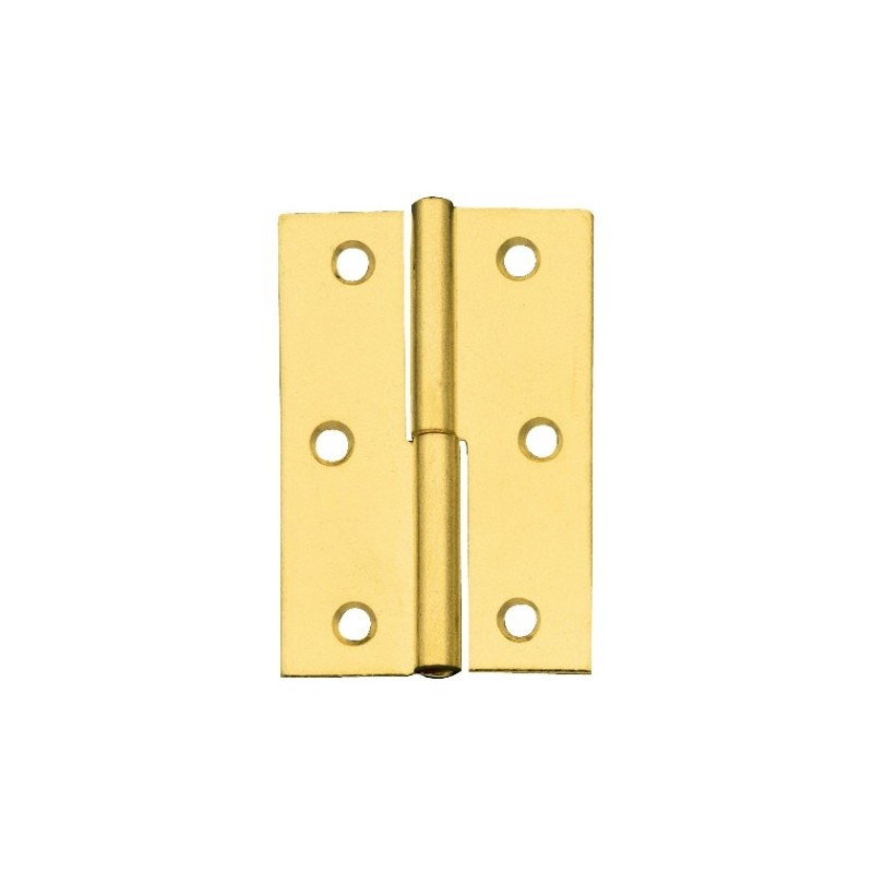 AMIG 108  
 Bisagra 540  
 60 x 41 x 1,2 mm  
 Acero  
 Latonado barnizado - Izquierda