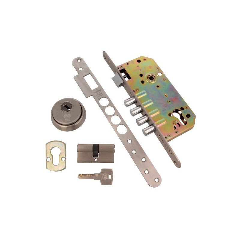 AMIG 10848  
 Cerradura 101 (60)  
 60/85  
 Acero inoxidable 18/8  
 Mate