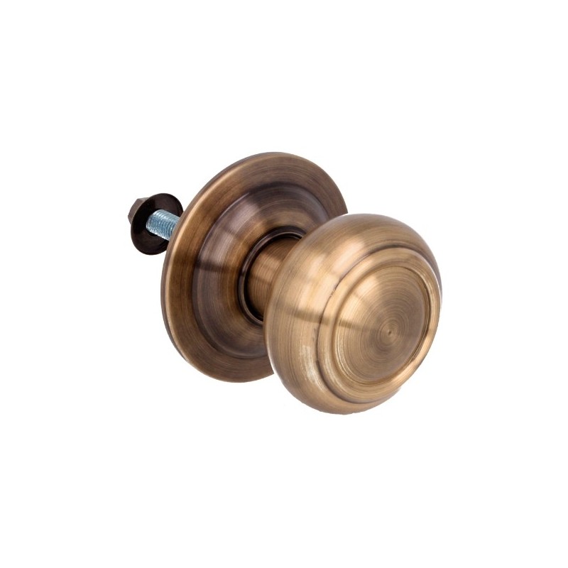 AMIG 10855  
 Pomo puerta de entrada 53  
 Ø70 mm  
 Latón  
 Cuero