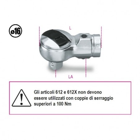 614X Carraca reversible para barra dinamométrica