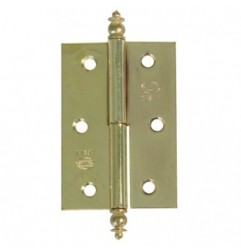 AMIG 1169  
 Bisagra 541  
 70 x 43 x 1,2 mm  
 Acero  
 Latonado barnizado - Izquierda