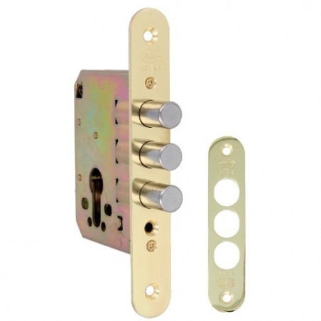 AMIG 11835  
 Cerradura 103  
 50 mm  
 Acero  
 Latonado barnizado