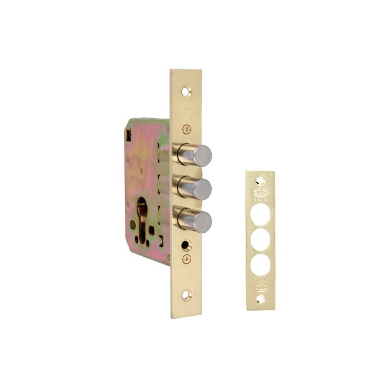 AMIG 11836  
 Cerradura 102  
 50 mm  
 Acero  
 Latonado barnizado