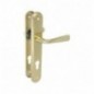 AMIG 11862  
 Manilla con placa 252PB85  
 250 x 40 mm  
 Acero  
 Latonado barnizado