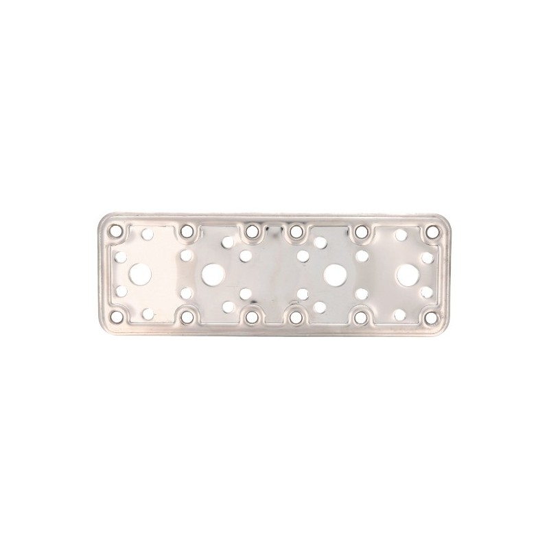 AMIG 12158  
 Placa 501  
 185 x 65 x 2,2 mm  
 Acero inoxidable  
 Brillo
