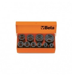 710/C10 Juego de 10 vasos de impacto de 3/8&quot, hexagonales, en caja de chapa