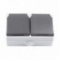 AMIG 12416  
 Base doble estanca IP54-IP44 3650  
 128 x 80 x 52 mm  
 Policarbonato  
 Gris