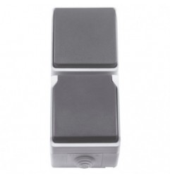 AMIG 12508  
 Base + pulsador estanca IP54-IP44 3660  
 65 x 170 x 52 mm  
 Policarbonato  
 Gris