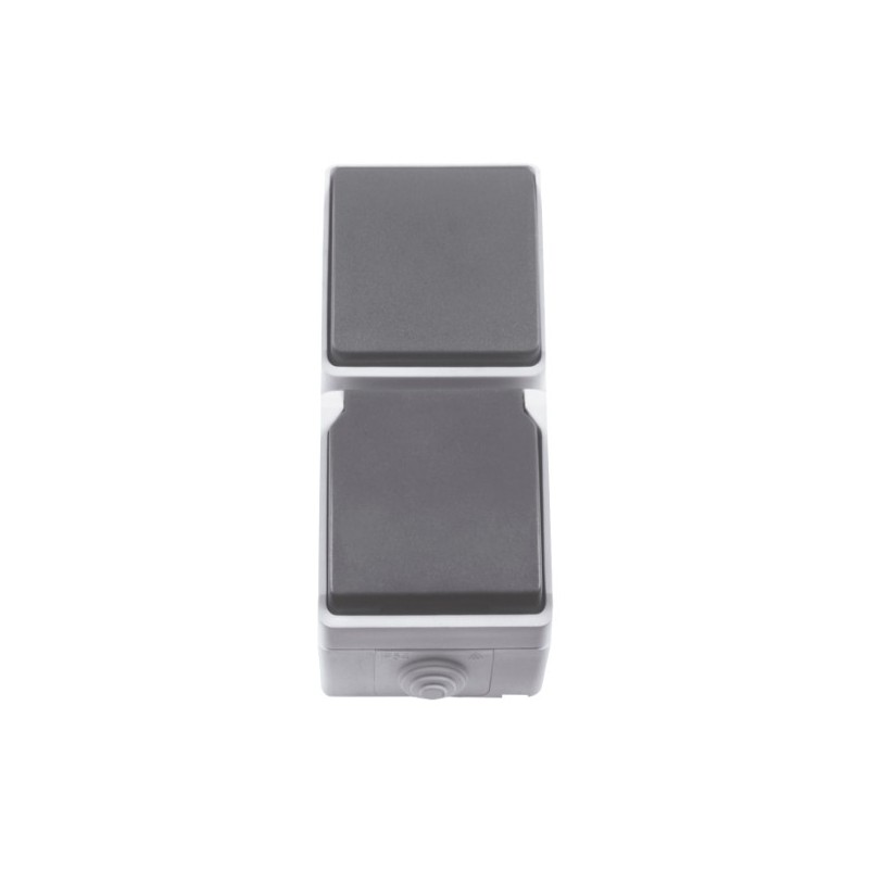 AMIG 12508  
 Base + pulsador estanca IP54-IP44 3660  
 65 x 170 x 52 mm  
 Policarbonato  
 Gris