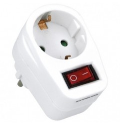 AMIG 12512  
 Adaptador + interruptor 3213  
 76 x 50 x 75 mm  
 Policarbonato  
 Blanco