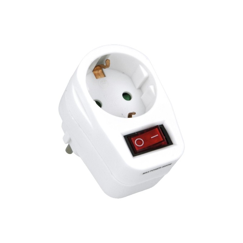 AMIG 12512  
 Adaptador + interruptor 3213  
 76 x 50 x 75 mm  
 Policarbonato  
 Blanco