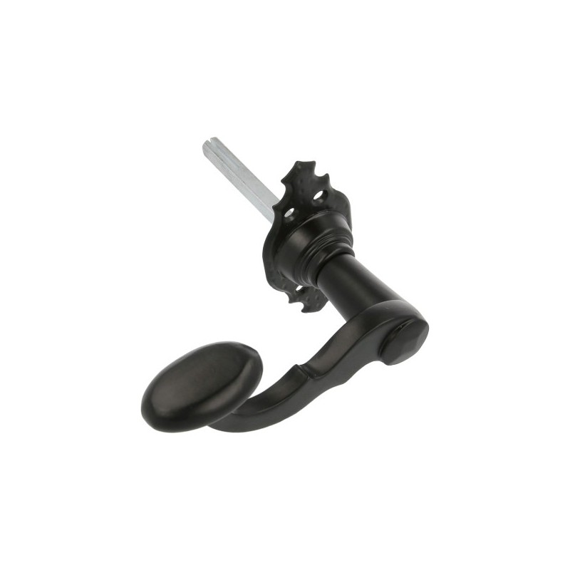 AMIG 12630  
 Manilla con roseta 100K  
 100 x 44 mm  
 Placa de acero, Tirador de zamak  
 Negro