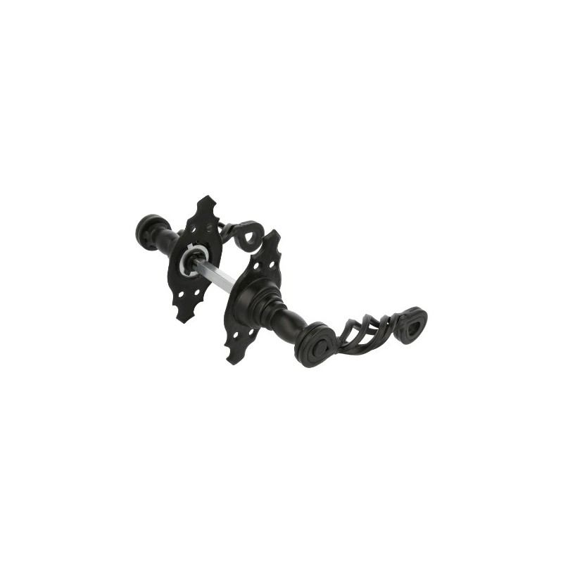 AMIG 12632  
 Manilla con roseta 102K  
 100 x 44 mm  
 Placa de acero, Tirador de zamak  
 Negro