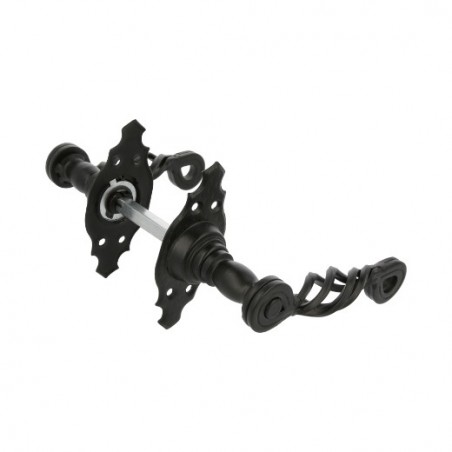 AMIG 12632  
 Manilla con roseta 102K  
 100 x 44 mm  
 Placa de acero, Tirador de zamak  
 Negro