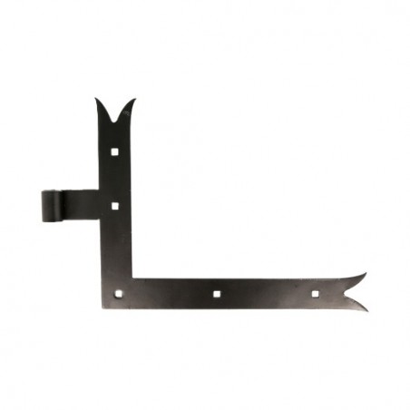 AMIG 12641  
 Gozne escuadra gótico 4000  
 400 x 240 x 4 mm  
 Acero  
 Negro - Derecha