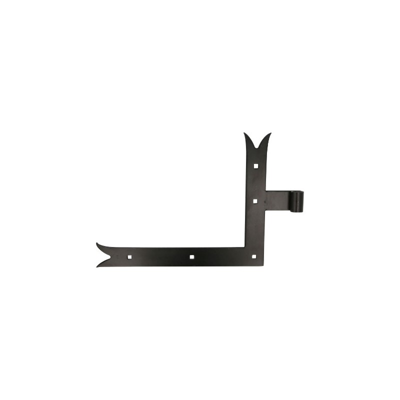 AMIG 12642  
 Gozne escuadra gótico 4000  
 400 x 240 x 4 mm  
 Acero  
 Negro - Izquierda