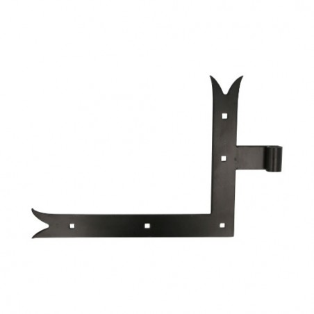 AMIG 12642  
 Gozne escuadra gótico 4000  
 400 x 240 x 4 mm  
 Acero  
 Negro - Izquierda