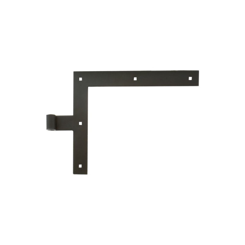 AMIG 12646  
 Gozne escuadra simple 4100  
 400 x 240 x 4 mm  
 Acero  
 Negro - Izquierda