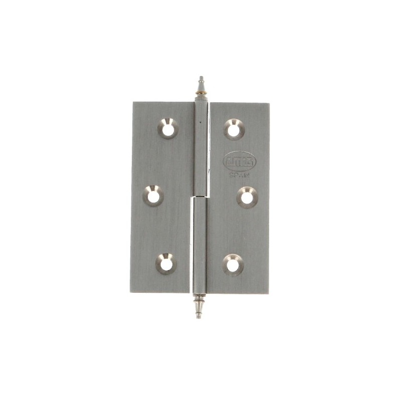 AMIG 13346  
 Bisagra 1006  
 70 x 50 x 2 mm  
 Latón  
 Cromado mate - Derecha