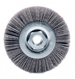 AMIG 13761  
 Cepillo circular 34810  
 115 x 180 x 25 mm  
 Nylon abrasivo  
 Gris