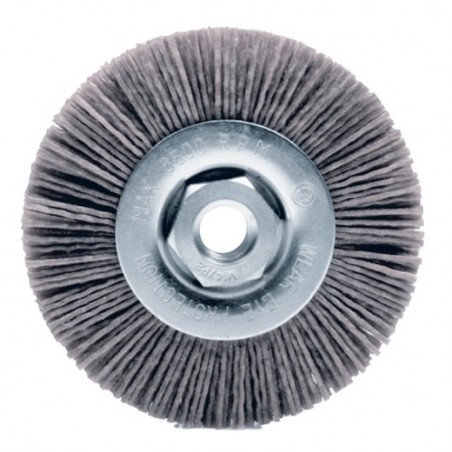 AMIG 13761  
 Cepillo circular 34810  
 115 x 180 x 25 mm  
 Nylon abrasivo  
 Gris