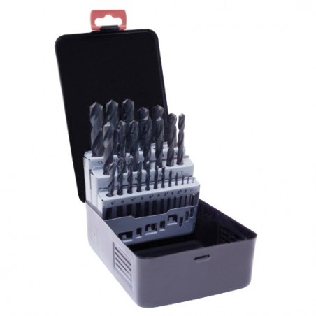 AMIG 13842  
 Estuche brocas HSS DIN 338 20102  
 Ø1-13 x 0,5  
 Acero rápido  
 DIN 338